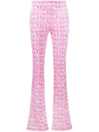 Versace Pantaloni svasati con stampa - Rosa