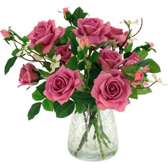 Mark Roberts Roses in Crackle Vase in Blush at Nordstrom