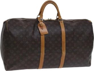 Louis Vuitton Tweedehands Canvas Louis Vuitton tassen - Dames - Vintage Weekendtas - Bruin - ONE Size - Leer - Vintage