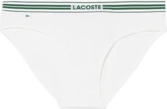 Lacoste Stretch Cotton Bikini Briefs in White at Nordstrom, Size Xx-Small