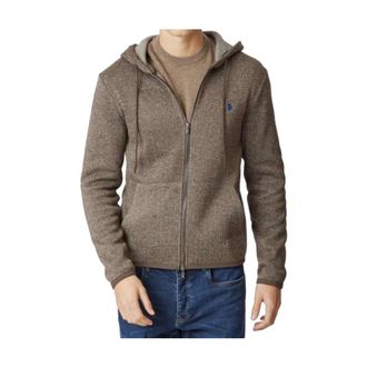 U.S.Polo Association U.S. Polo Assn., Zip-throughs, male, Beige, Size: L Hoody FL Sweatshirt