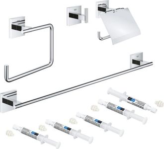 GROHE Set De Accesorios Cromados Grohe Start Cube 4 En 1 + 3 Grohe Quickglue A1 + 1 Grohe Quickglue A2