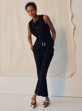 Contemporaine Womens Universal textured crepe dress pant Fit: Semi-slim leg, mid rise