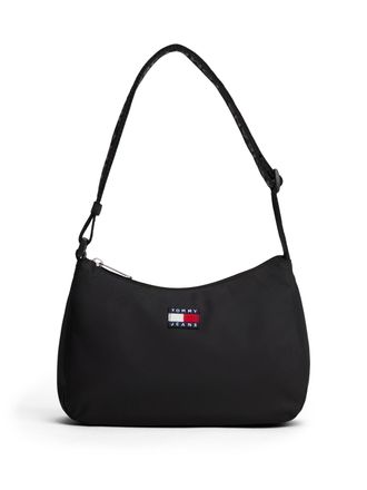 Tommy Jeans Schultertasche TOMMY JEANS TJW ESS DAILY SHOULDER BAG, Damen, Gr. B/H/T: 25cm x 18cm x 8cm, schwarz, Textil, Taschen Schultertasche, Damen Tragetasche