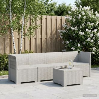 vidaXL Vidaxl Divano Da Giardino A 4 Posti In Stile Rattan Pp Bianco