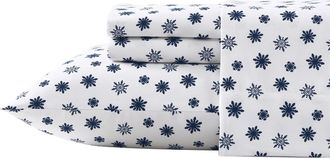 Nautica Snowflake Toss Print King Flannel Sheet Set