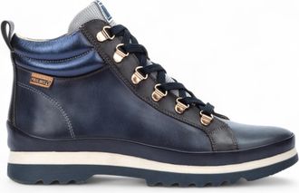 Pikolinos Dames Blauwe Leren Enkellaarsjes - Vigo