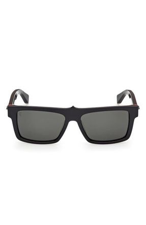 Christian Louboutin 57mm Square Sunglasses in Black /Gunmetal /Ziess Smoke at Nordstrom