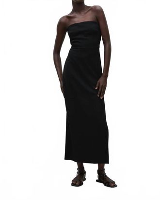 Matteau Pre-Loved Crepe Strapless Dress In Black