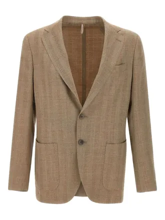Santaniello Santaniello Biagio Jackets Brown - men - Wool/Silk/Linen/Flax - 52