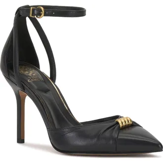 Vince Camuto Mallie Ankle Strap Pump in Black at Nordstrom, Size 6.5