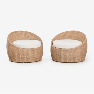 Sklum Set di 2 poltrone da giardino in rattan sintetico Clarnyx SKLUM