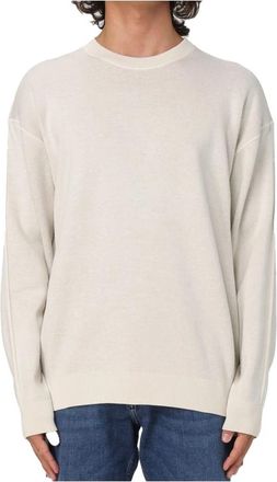 HUGO BOSS Trui met ronde hals - Heren - Ronde hals truien - Beige - 2XL - Truien & Vesten