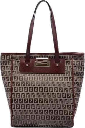 Fendi Pre-owned Canvas Tote - Dames - Vintage Shopper - Bruin - ONE Size - Leer - Vintage