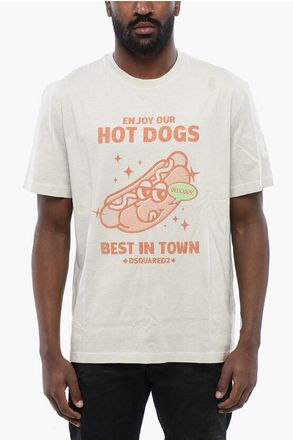Dsquared2 Regular Fit T-Shirt HOT DOGS Printed size Xl
