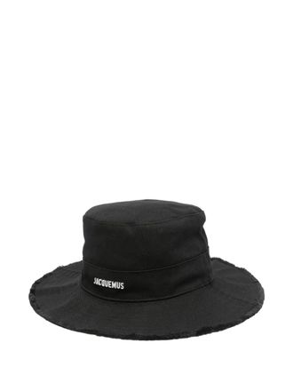 Jacquemus cotton sun hat - unisex - Cotton/Polyester/Cotton - 58 - Black
