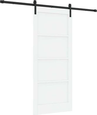 vidaXL Puerta Deslizante Manual Blanco Y Negro 86 X 198.5 Cm Vidaxl