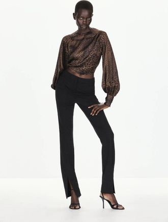 Mango Blusa leopardo schiena scoperta marrone - Donna - XS - MANGO
