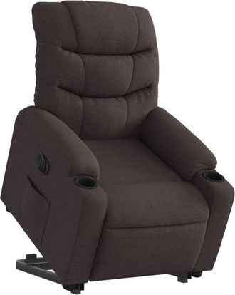 vidaXL Vidaxl - Sill&oacute;n El&eacute;ctrico Reclinable Elevable De Tela Marr&oacute;n Oscuro