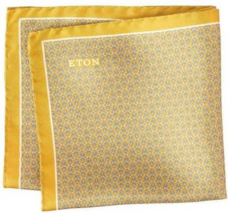 Eton Geometric Silk Pocket Square in Light Yellow at Nordstrom