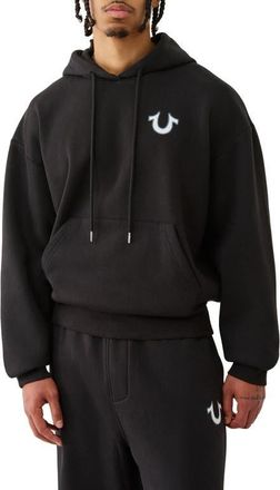 True Religion Oversize Mesh World Tour Hoodie in Jet Black at Nordstrom, Size Xxx-Large