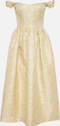 Markarian Off-shoulder embroidered midi dress