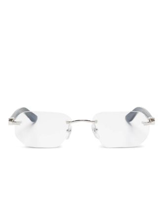 Cartier oval-frame glasses - unisex - Metal - One Size - Silver