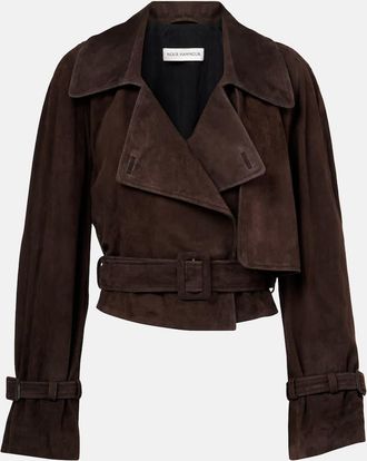 Nour Hammour Giacca cropped Hatti in suede