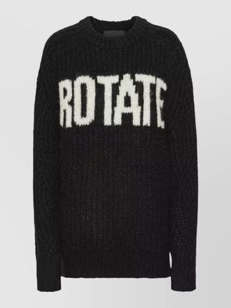 Rotate logo knit sweater oversized crew neck