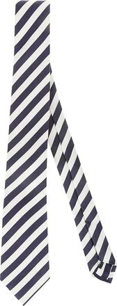 Errico Formicola Cravatta in seta a righe - Blu