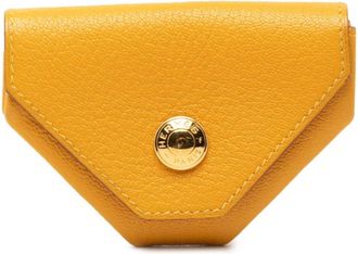 Herm&egrave;s Gold Yellow Chevre Leather Coin Purse/Coin Case (Pre-Owned)