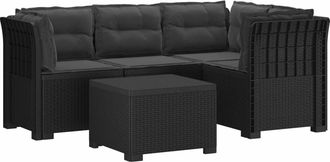 vidaXL Sof&aacute; De Jard&iacute;n Para 4 Personas Con Cojines Y Dise&ntilde;o De Rattan Vidaxl