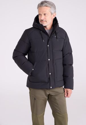 Mountain Warehouse Manta Mens Borg Lined Jacket Isotherm Water Resistant Padded Coat Black - Size Small