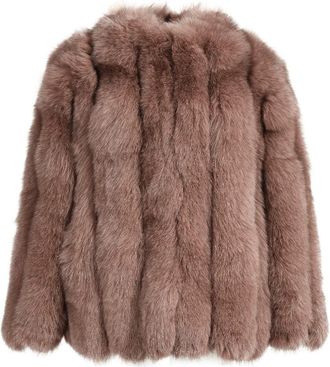 Wanan Luxury Reine Brown Fox Fur Jacket