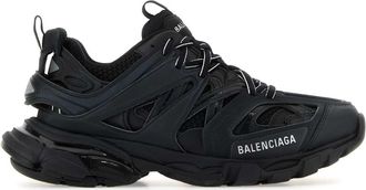 Balenciaga Black Mesh And Rubber Track Sneakers