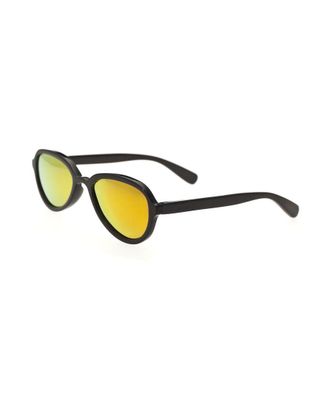 Bertha Sunglasses Womens Alexa Buffalo-Horn Polarized Sunglasses - Black - One Size