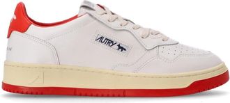 Autry White Red Lace Up Sneakers