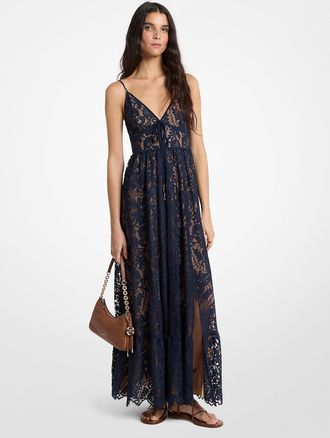 Michael Kors Corded Floral Lace Maxi Dress