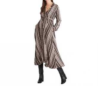 Hatch Womens The Alyssa Long Sleeve Dress In Black Plaid