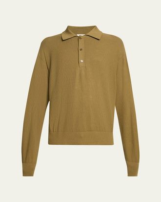 Saint Laurent Mens Cotton Knit Polo Sweater