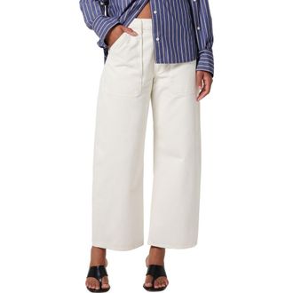 Citizens Of Humanity Ayla Wide Leg Utility Twill Pants in Pashmina (Off White) at Nordstrom Rack, Size 30