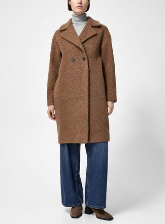 Harris Wharf London Womens Boucl&eacute; double-breasted overcoat