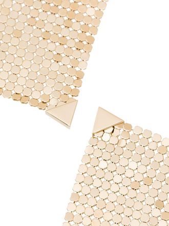 Paco Rabanne Womens Earrings Wire Mesh Gold Brass