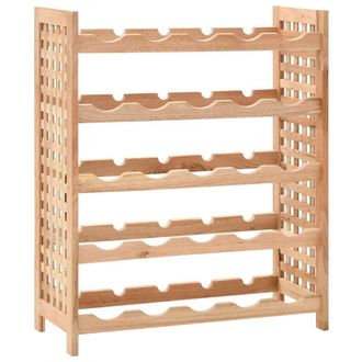 vidaXL Vidaxl - Botellero Para 25 Botellas Madera Maciza De Nogal 63x25x73 Cm