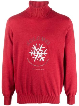 Brunello Cucinelli roll-neck cashmere jumper - Red