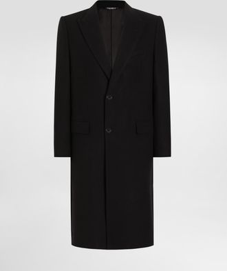 Dolce & Gabbana Single-breasted Wool Coat - Man Coats And Jackets Black Wool 44