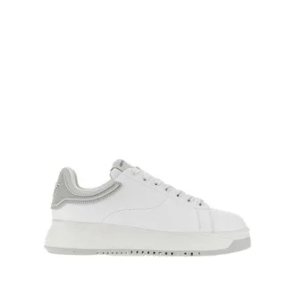 Emporio Armani Leather sneakers with Eagle logo Man 10