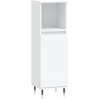 vidaXL Armario De Ba&ntilde;o Madera De Ingenier&iacute;a Blanco 30x30x100 Cm Vidaxl