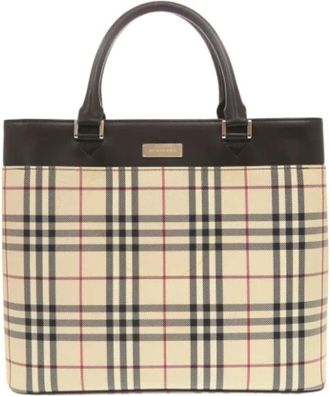 Burberry Pre-owned Tote Bags, female, Brown, Size: ONE SIZE Pre-owned Canvas totes