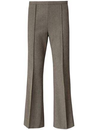 Frankie Shop Tailored Flared Wool Trousers with Pleat Detail